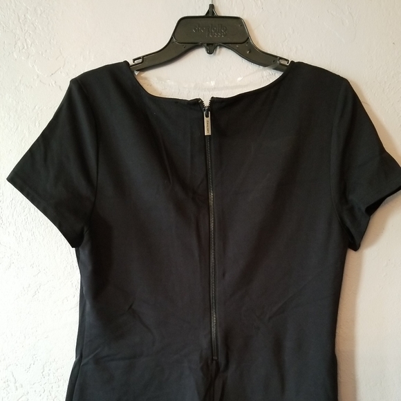 SANCTUARY Short Sleeve Mini Sheath Dress New sz Large L pockets black - Picture 5 of 13